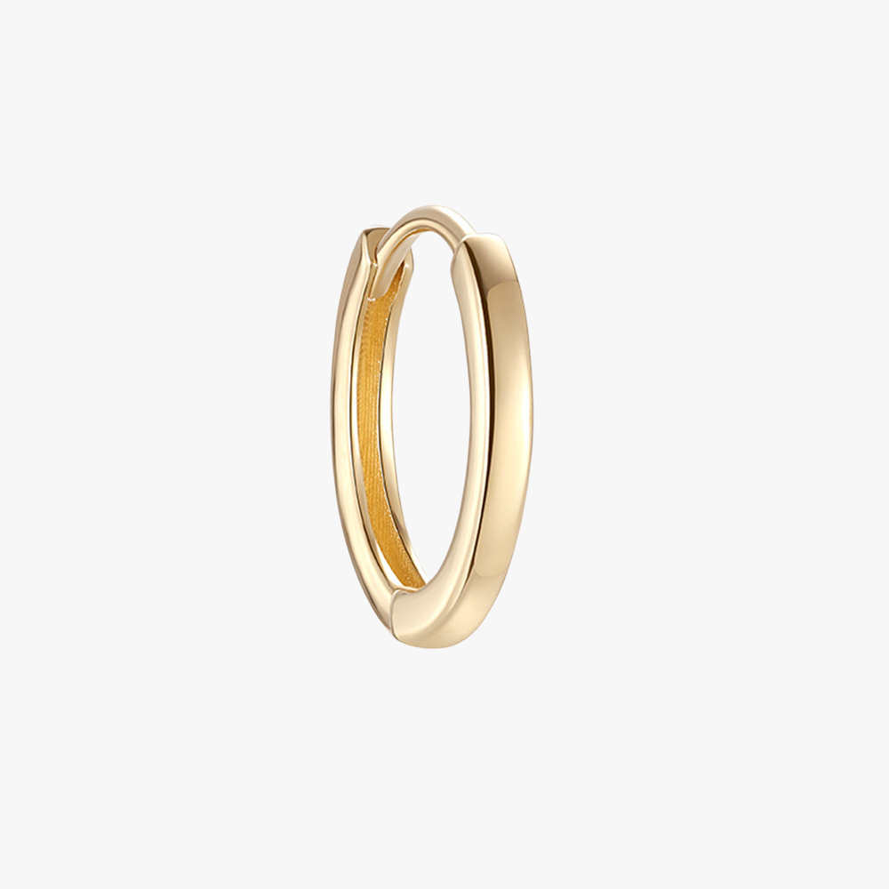 14K gold hoop earrings, sleek and minimalist design, perfect for daily wear
