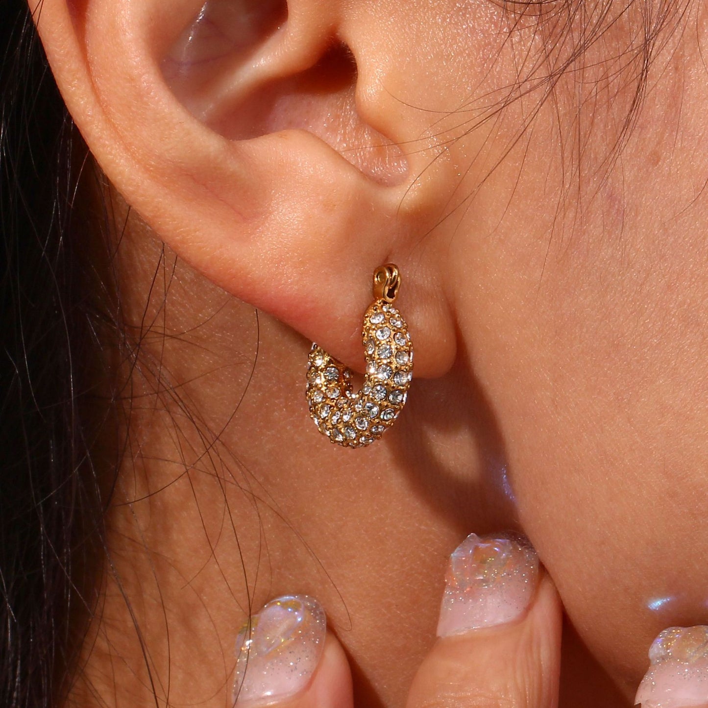 Luxe Pavé Hoop Earrings