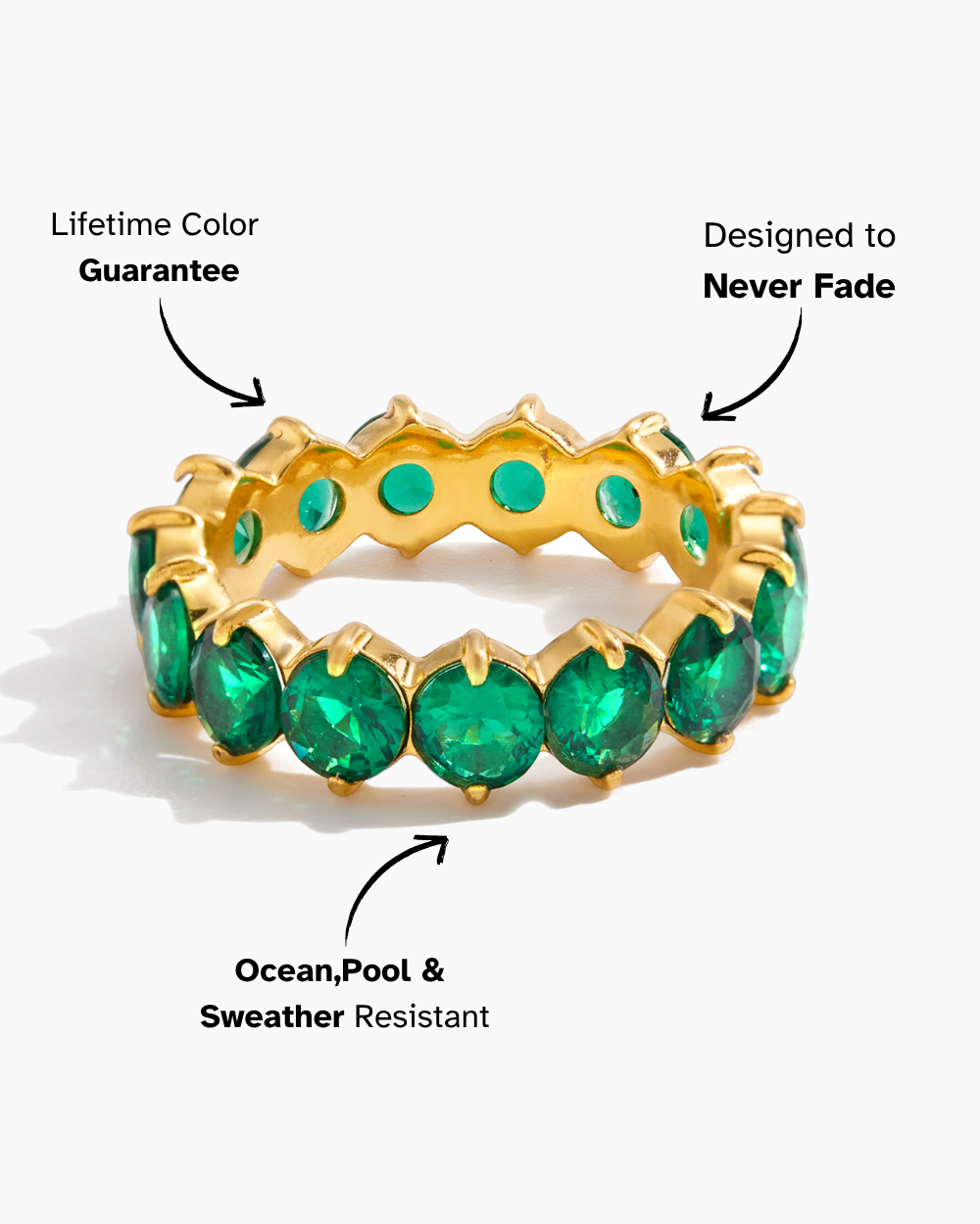 Radiant Eternity Ring – Emerald Glow