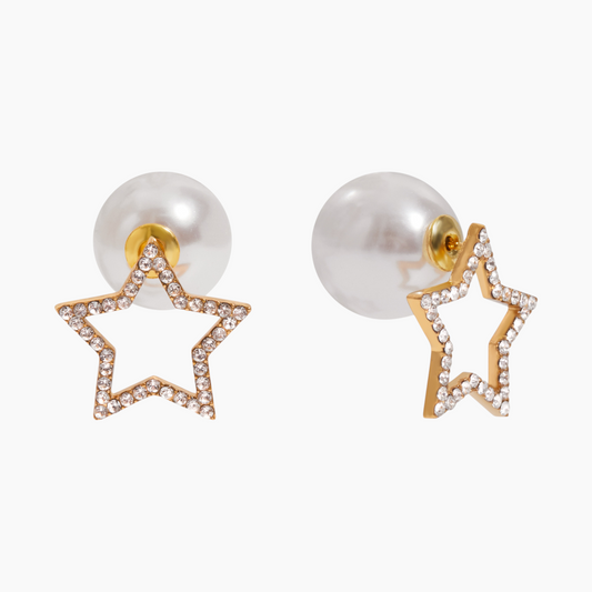 Starlit Pearl Stud Earrings