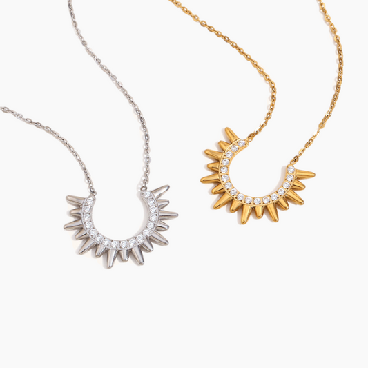 Celestial Sunburst Pendant Necklace