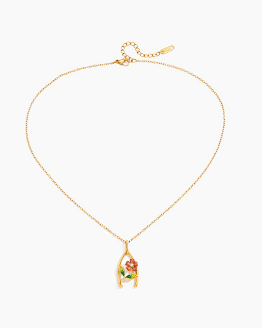 Blooming Wishbone Necklace