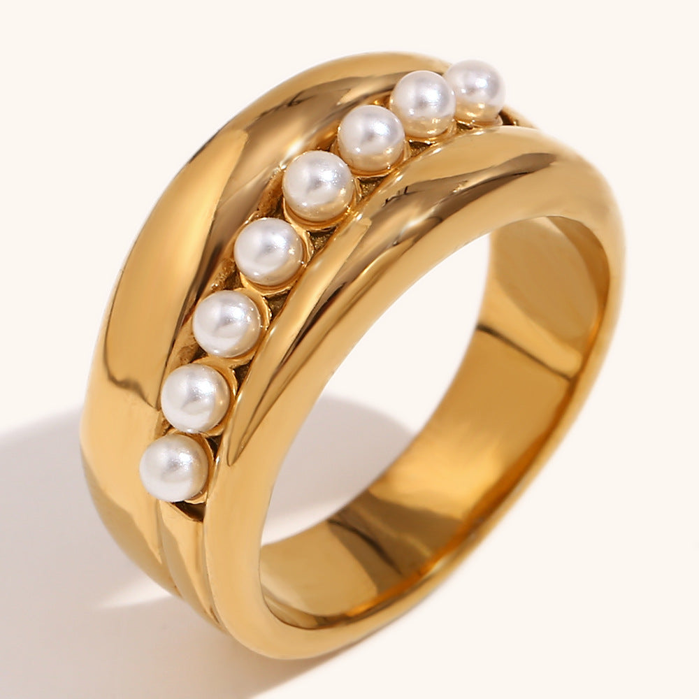 Pearl Row Statement Ring