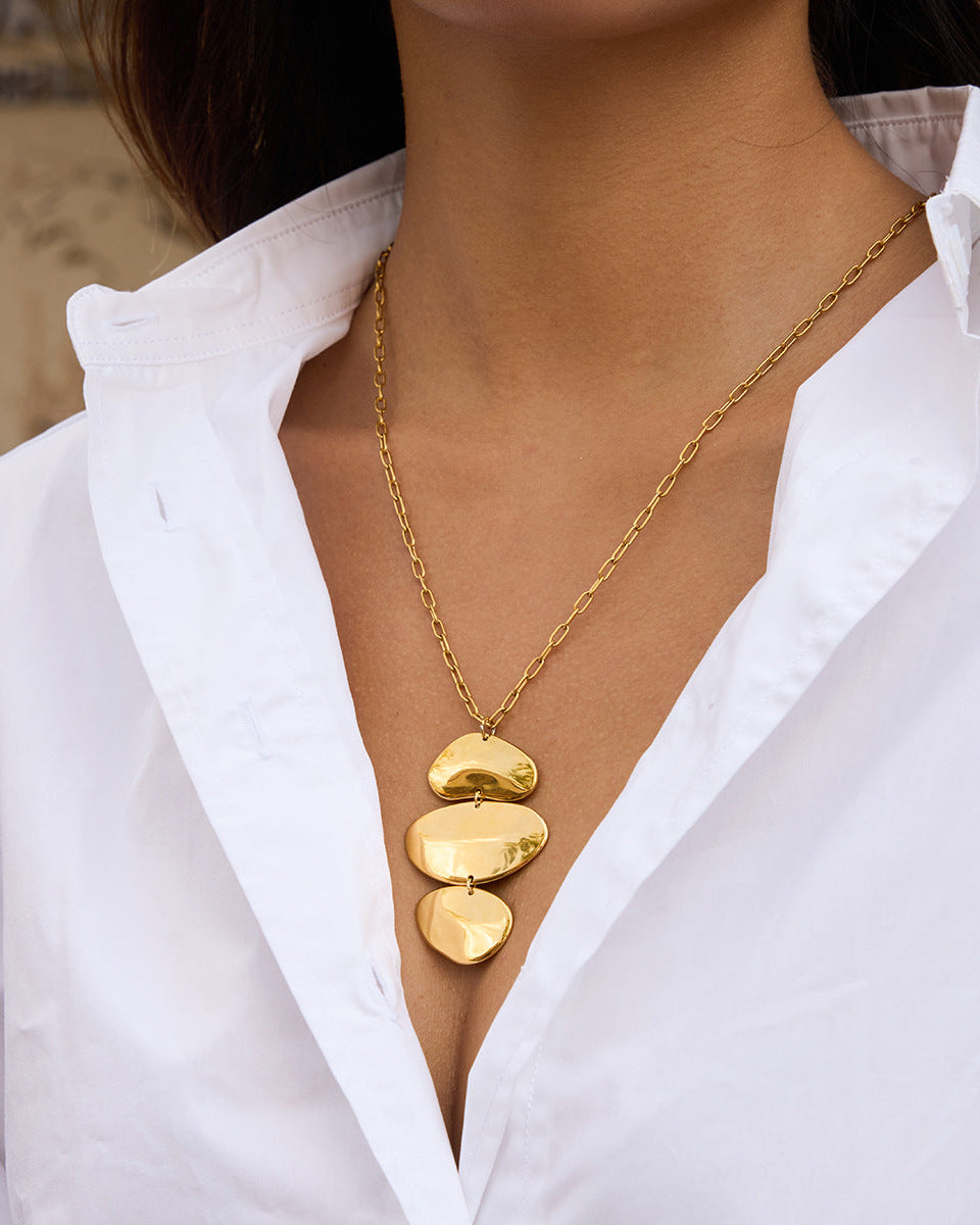 Golden Cascade Pendant Necklace