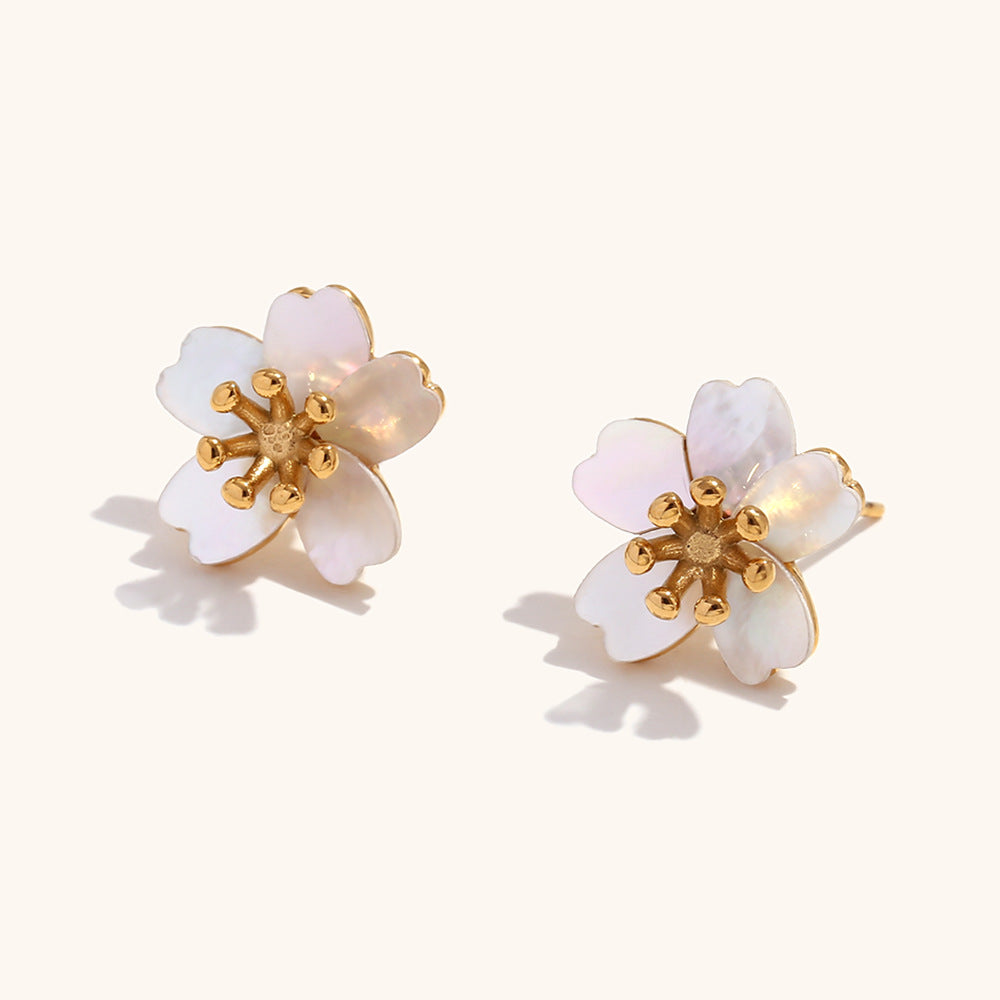 Blossom Pearl Flower Stud Earrings