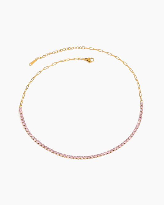 Rosé Glow Tennis Necklace