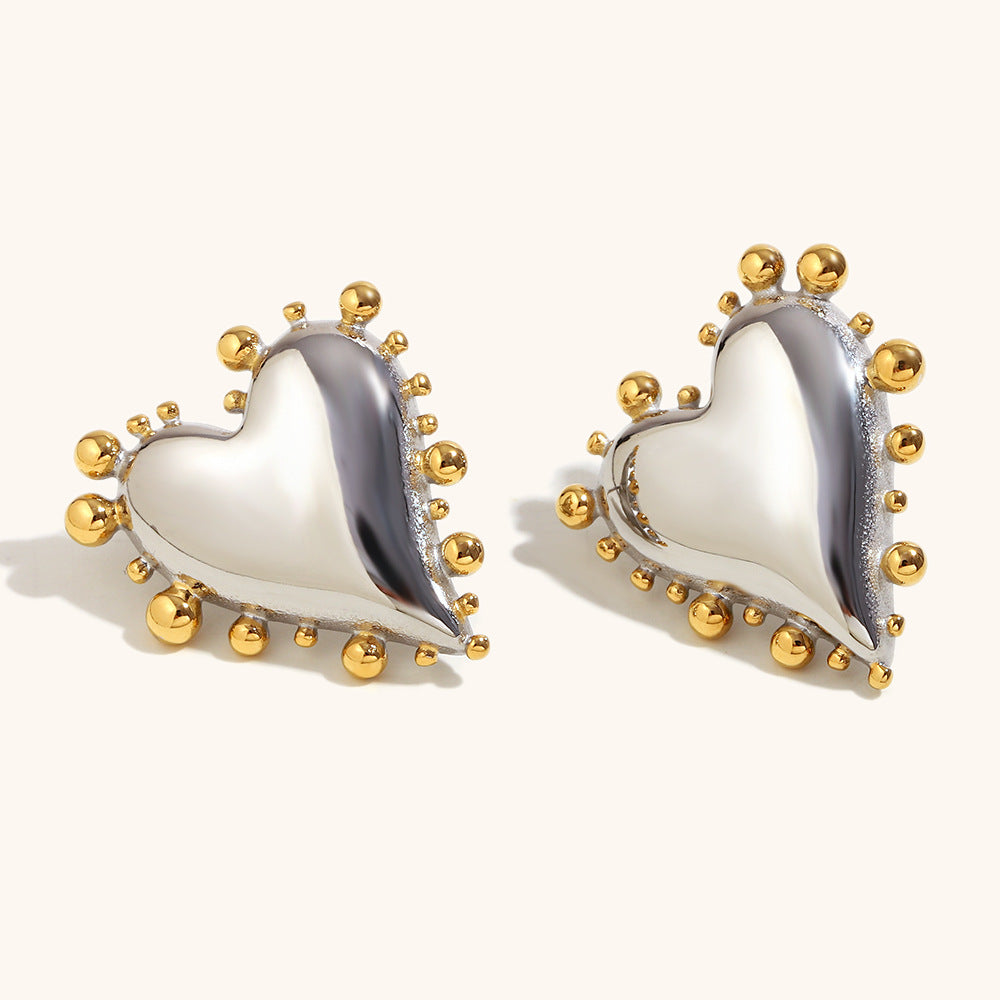 Celestia Dual-Tone Heart Earrings