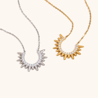 Celestial Sunburst Pendant Necklace