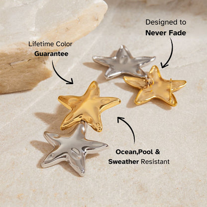Starry Ocean Dual-Tone Earrings
