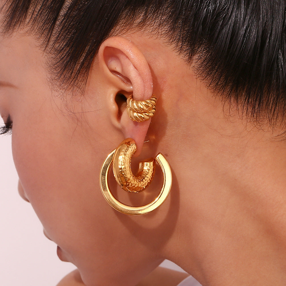 Aurora Textured Hoop Earrings