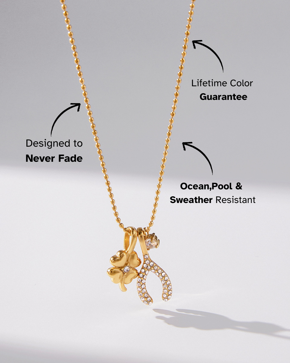 Lucky Charm Wishbone Necklace