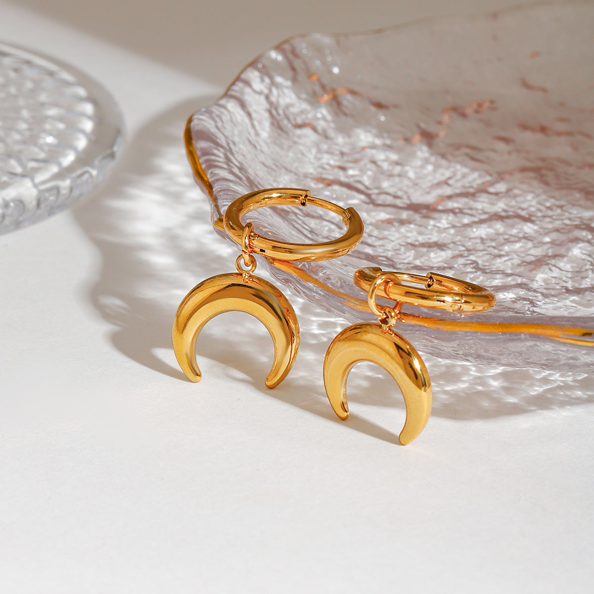 Moonlit Crescent Hoops