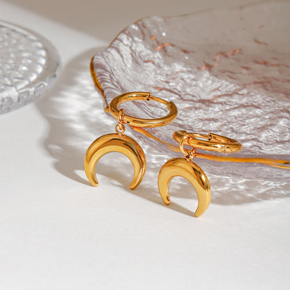 Moonlit Crescent Hoops