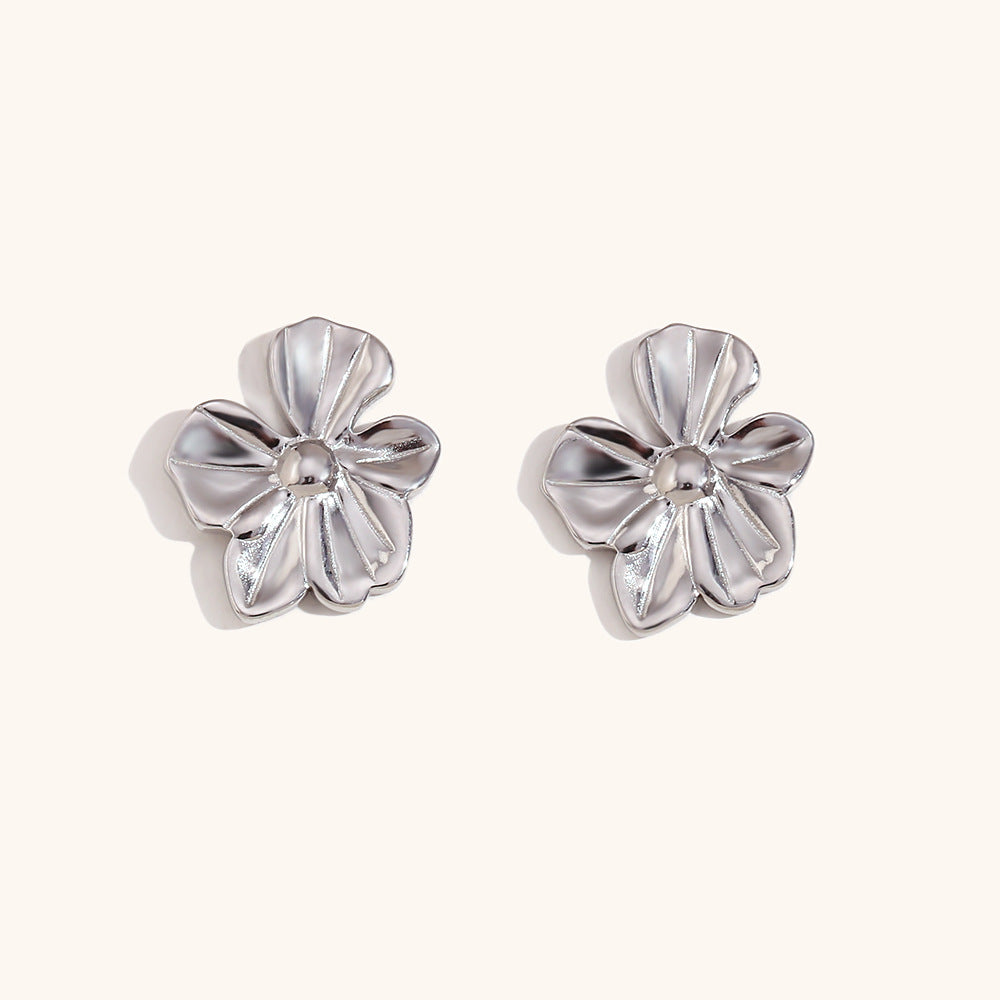 Metallic Bloom Statement Earrings
