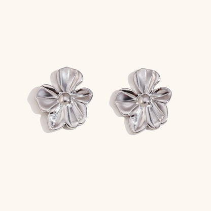 Metallic Bloom Statement Earrings