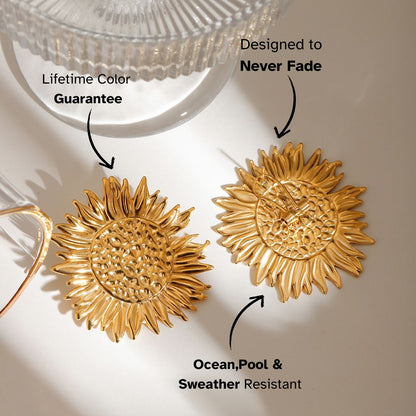 Golden Sunburst Earrings
