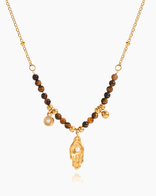 Hamsa Protection Beaded Necklace