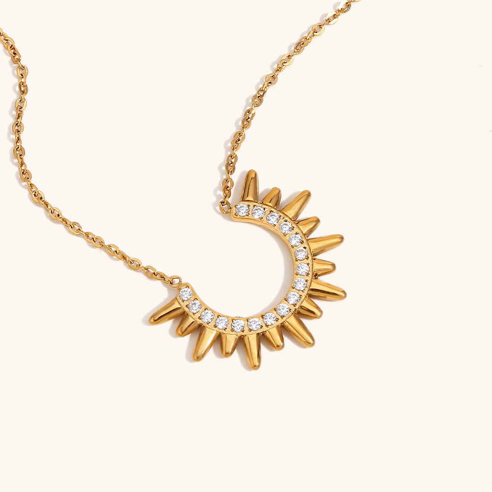 Celestial Sunburst Pendant Necklace