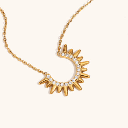 Celestial Sunburst Pendant Necklace