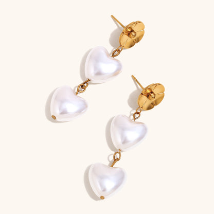 Blossom Heart Pearl Earrings