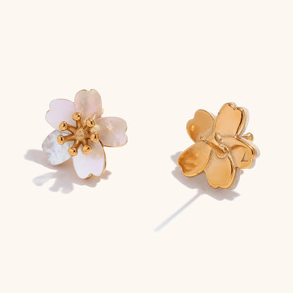 Blossom Pearl Flower Stud Earrings