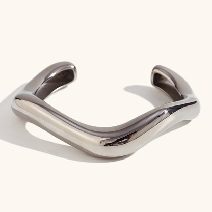 Sculpted Wave Cuff Bracelet