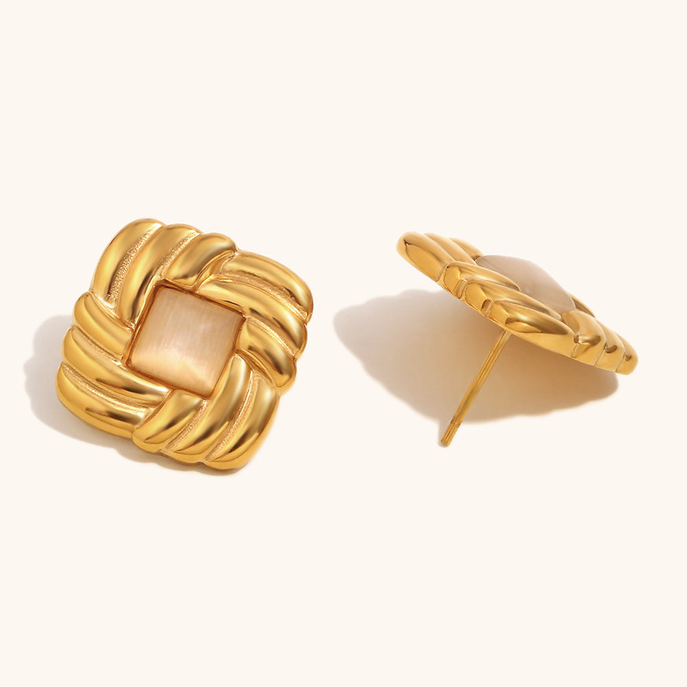 Vintage Woven Square Earrings