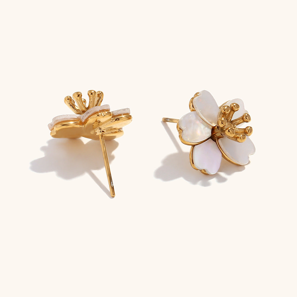 Blossom Pearl Flower Stud Earrings