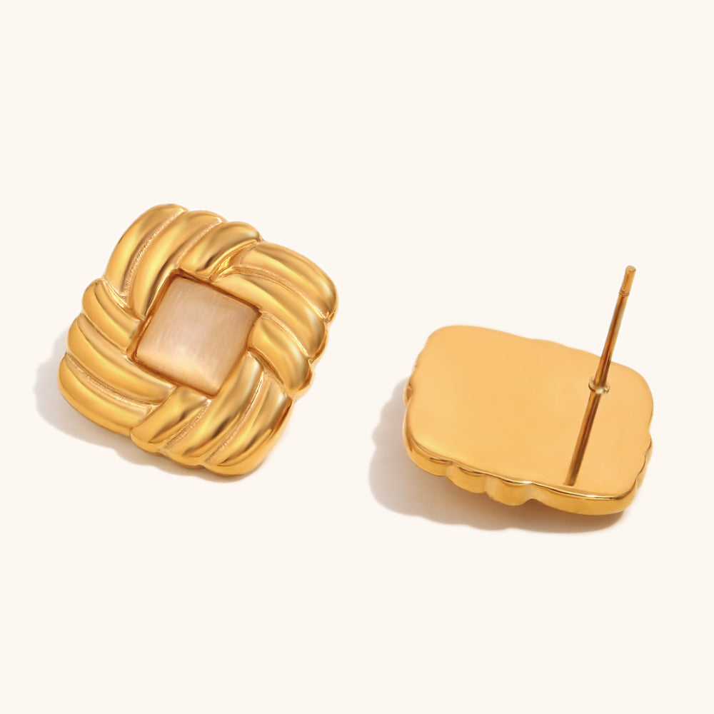 Vintage Woven Square Earrings