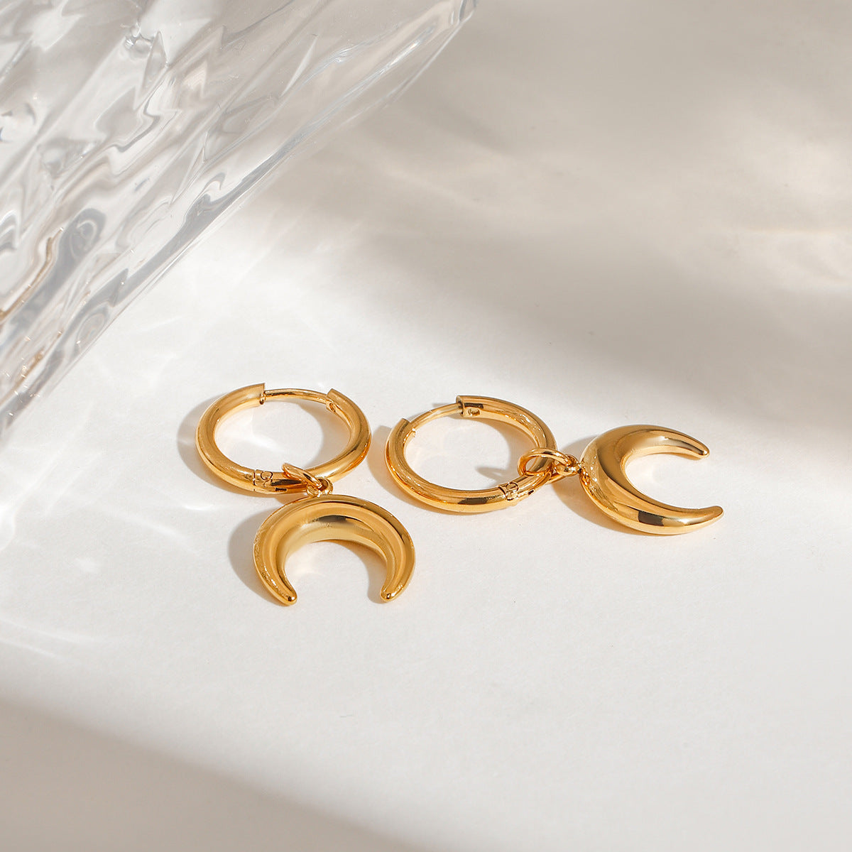 Moonlit Crescent Hoops