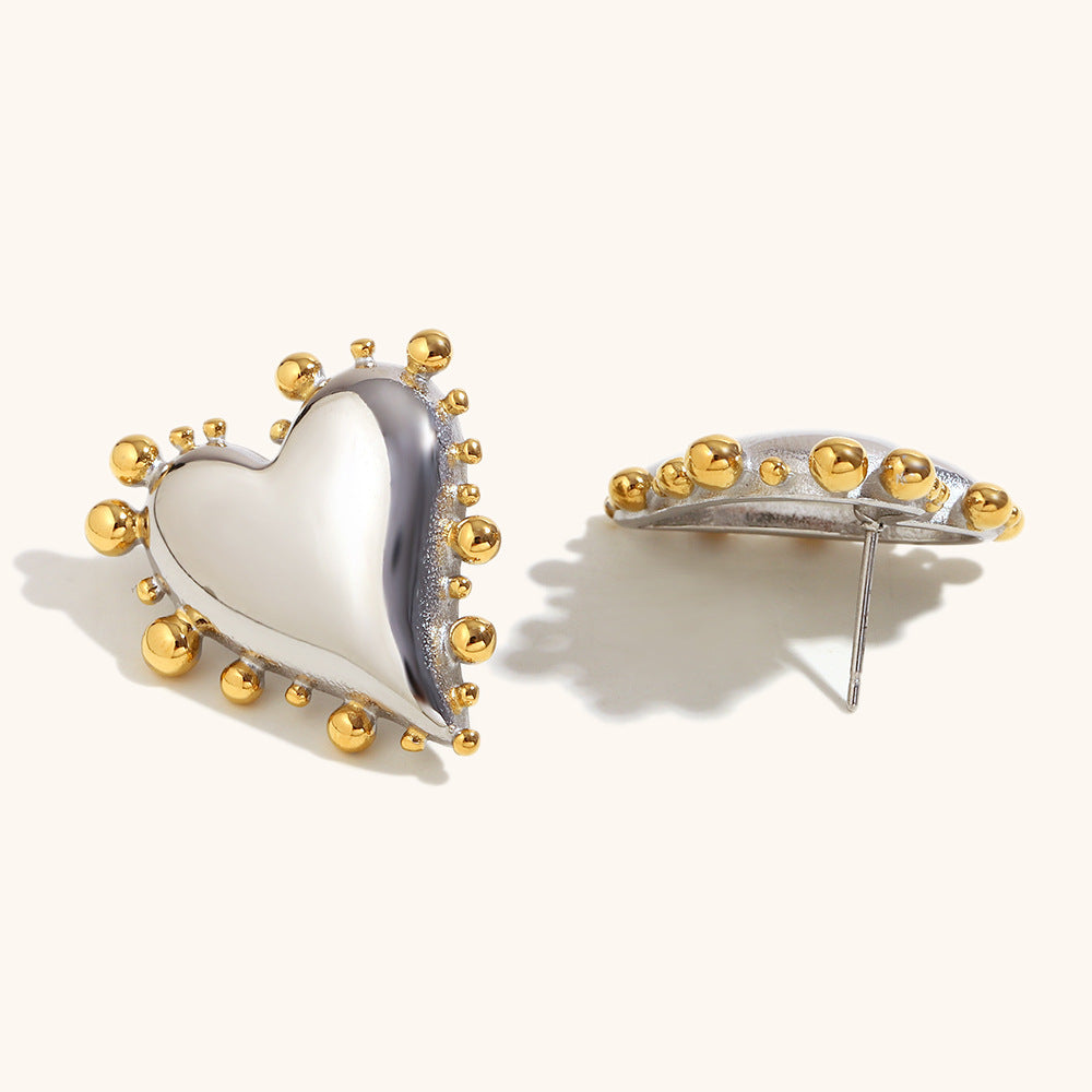 Celestia Dual-Tone Heart Earrings