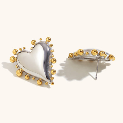 Celestia Dual-Tone Heart Earrings