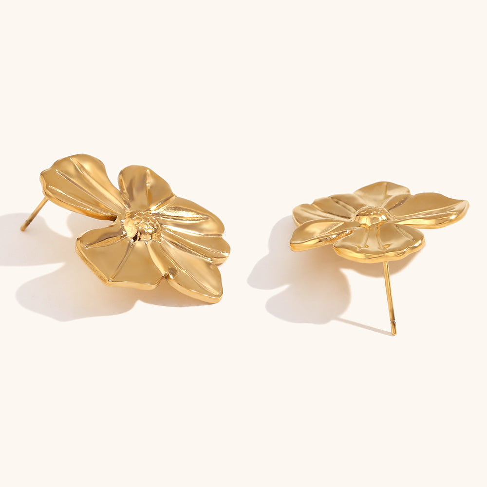 Metallic Bloom Statement Earrings