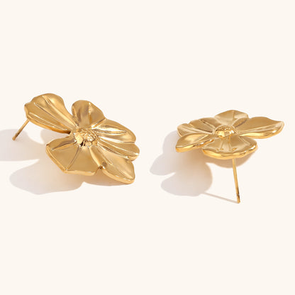 Metallic Bloom Statement Earrings
