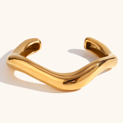 Sculpted Wave Cuff Bracelet