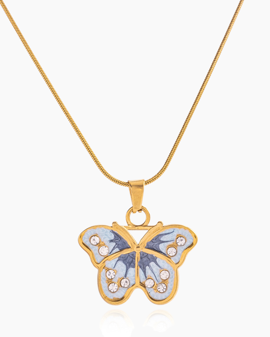 Midnight Bloom Butterfly Necklace