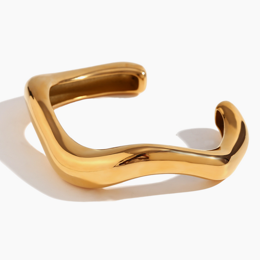 Sculpted Wave Cuff Bracelet