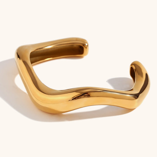 Sculpted Wave Cuff Bracelet