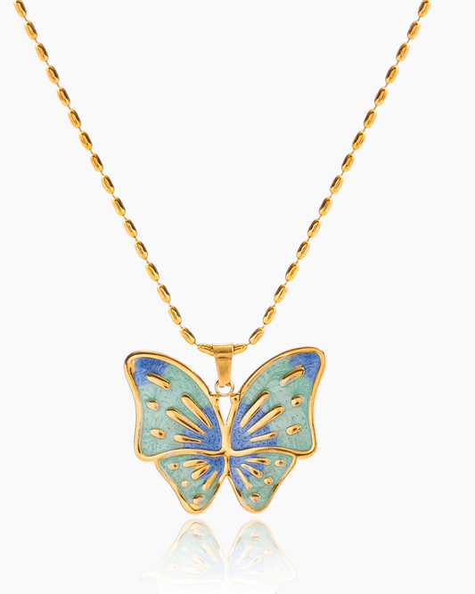 Aqua Dream Butterfly Necklace