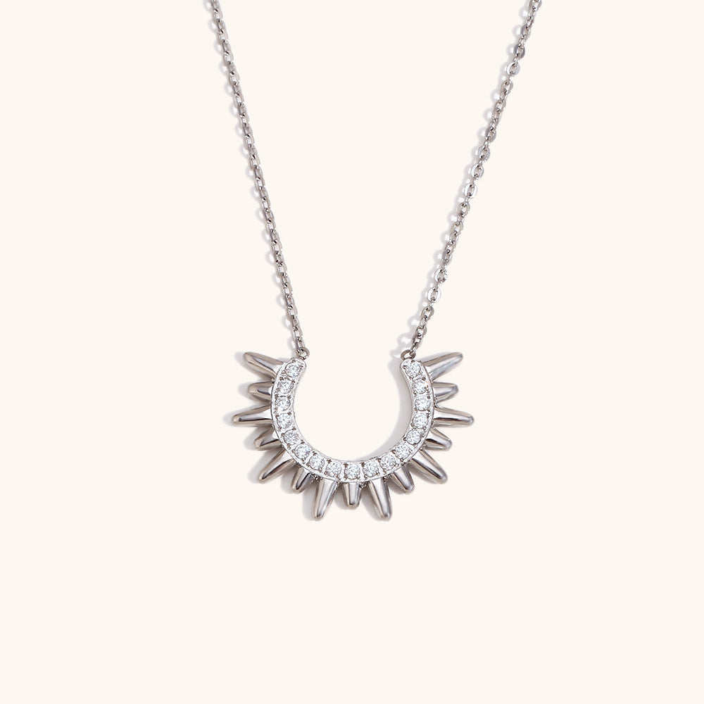 Celestial Sunburst Pendant Necklace