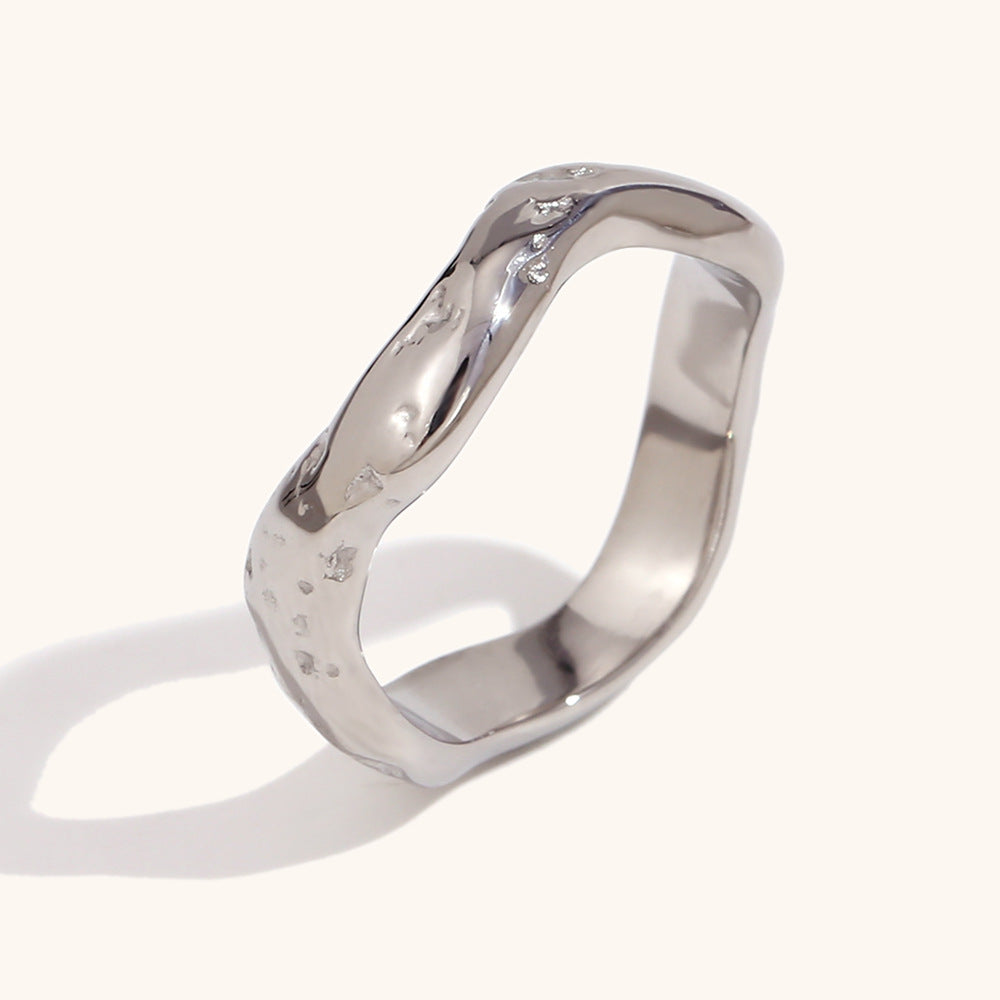 Molten Texture Stacking Ring