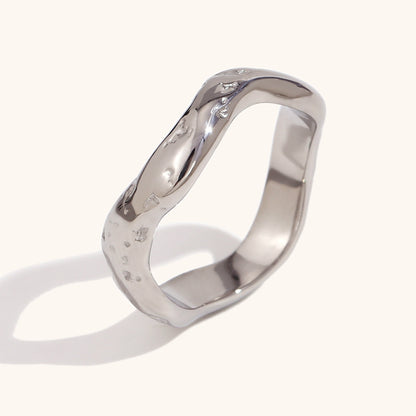 Molten Texture Stacking Ring