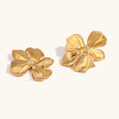 Metallic Bloom Statement Earrings