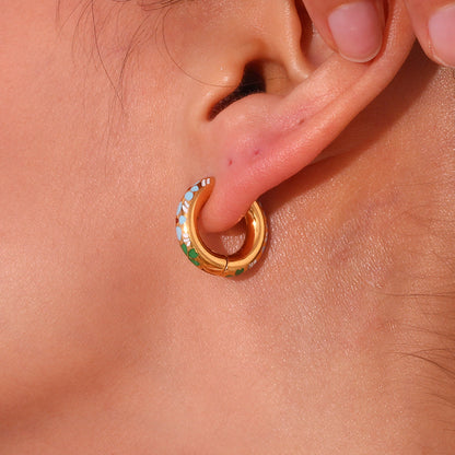 Enchanted Bloom Enamel Hoop Earrings