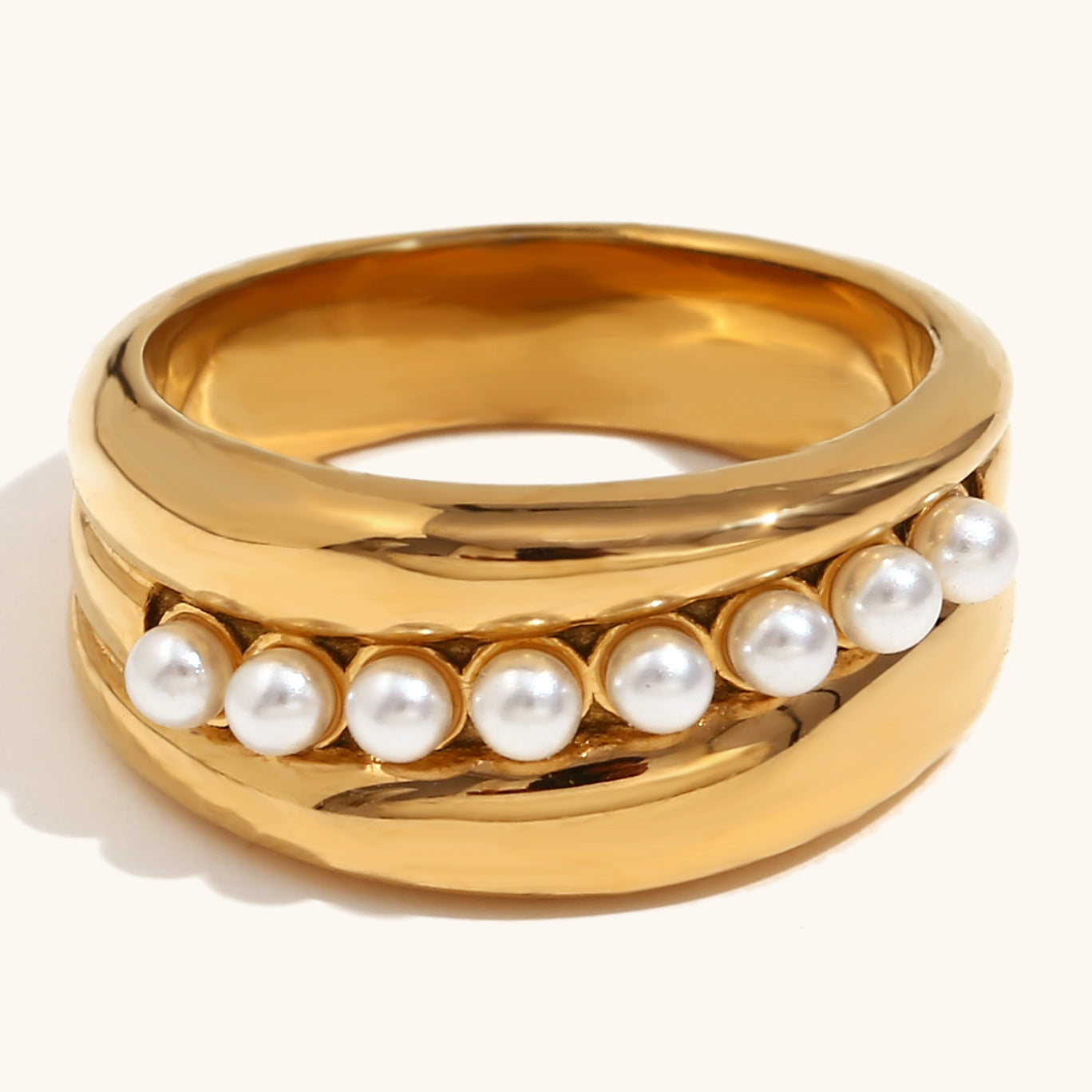 Pearl Row Statement Ring