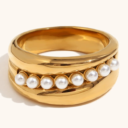 Pearl Row Statement Ring
