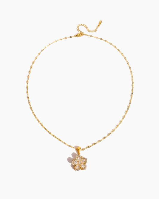 Bloom Charm Flower Necklace - White