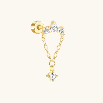 Chain-Link Zircon Cartilage Earring
