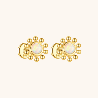 Sunburst Opal Labret Stud Earrings