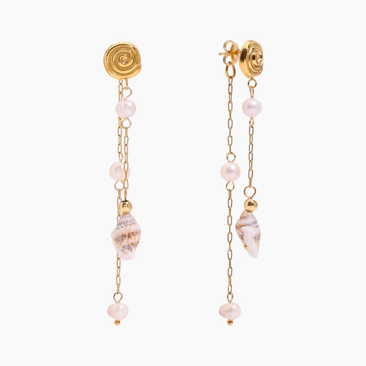 Ocean Whisper Shell Drop Earrings